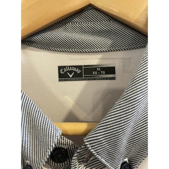 Callaway Men's Short Sleeve Golf Polo Opti Dri XLT-Extra Large Tall Pink Stripe - Picture 2 of 4